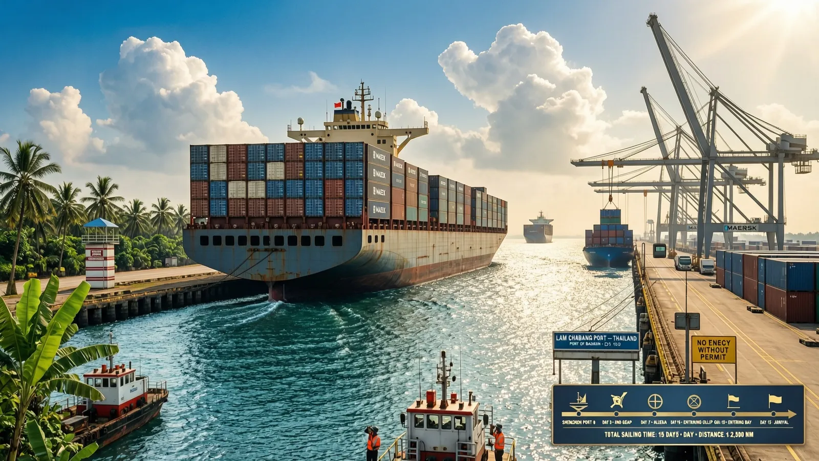 一集装箱的货从深圳出发，15天后漂到曼谷，我蹲在码头看了半天